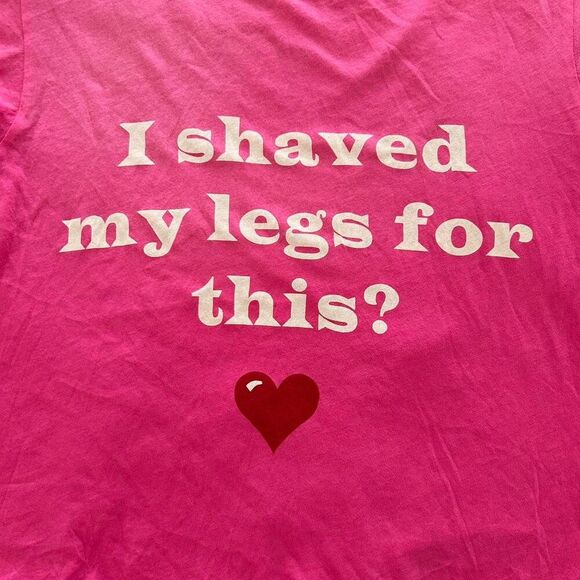 wildfox Pink cotton"I shaved my legs for this?" graphic baby heart tee Small - Picture 4 of 4
